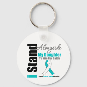 Cervical Cancer I Stand Alongside My Daughter Key Ring