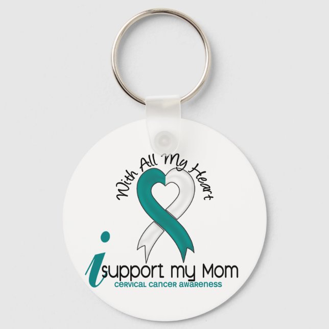 Cervical Cancer I Support My Mum Key Ring (Front)