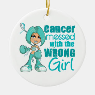 Cervical Cancer Messed With Wrong Girl Ceramic Tree Decoration