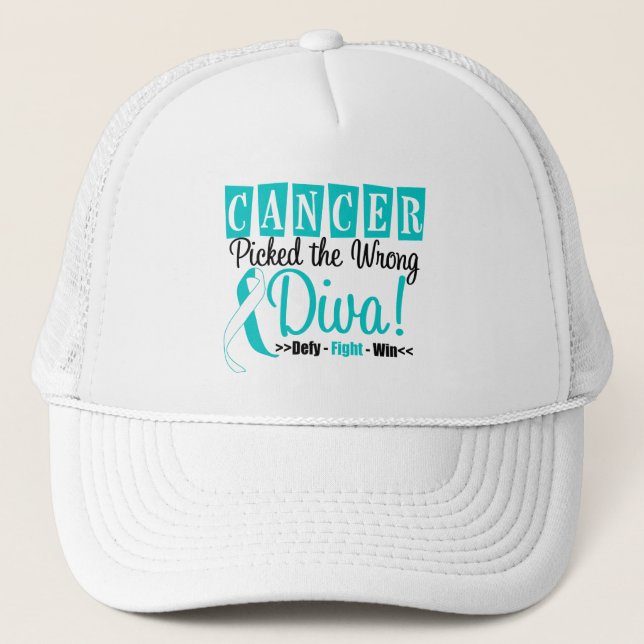 Cervical Cancer Picked The Wrong Diva v2 Trucker Hat (Front)