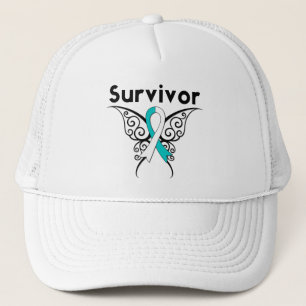 Cervical Cancer Survivor Tribal Butterfly Trucker Hat