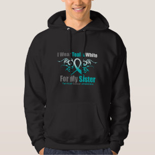 Cervical Cancer Tribal Ribbon Support Sister Hoodie