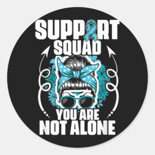 Cervical Suprt Squad - Ovarian Cancer Teal Classic Round Sticker