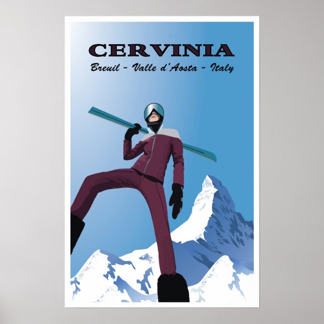 Cervinia,Breuil,Valle d’Aosta,Italy,Ski Poster (Front)
