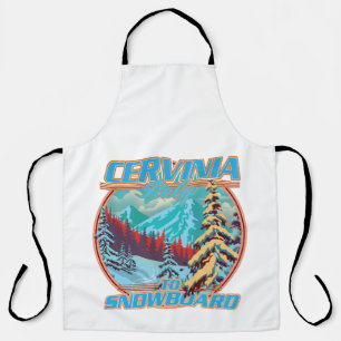 Cervinia italy Snowboarding logo Apron
