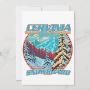 Cervinia italy Snowboarding logo Invitation