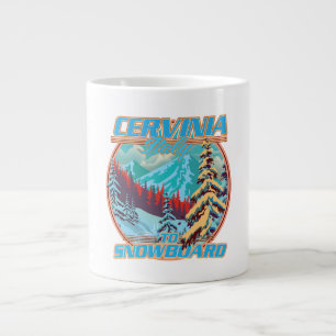 Cervinia italy Snowboarding logo Large Coffee Mug