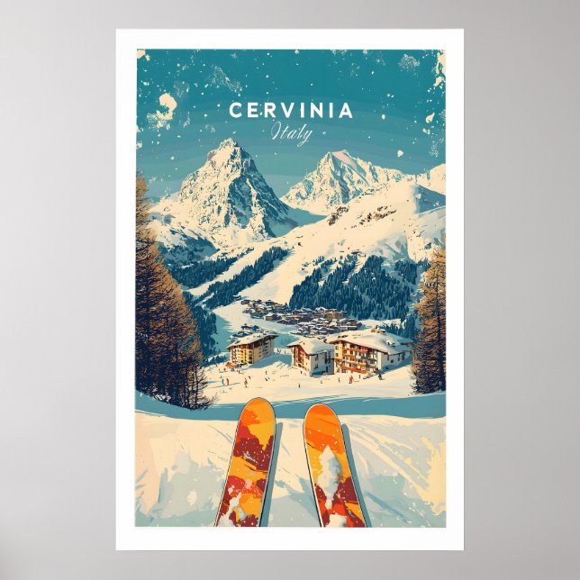 Cervinia Wall Art Ski Print Italy 1 (Front)