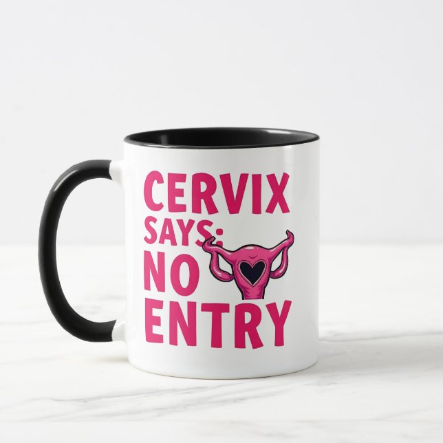 Cervix Says No Entry Womb Pro Choice Abortion  Mug (Left)