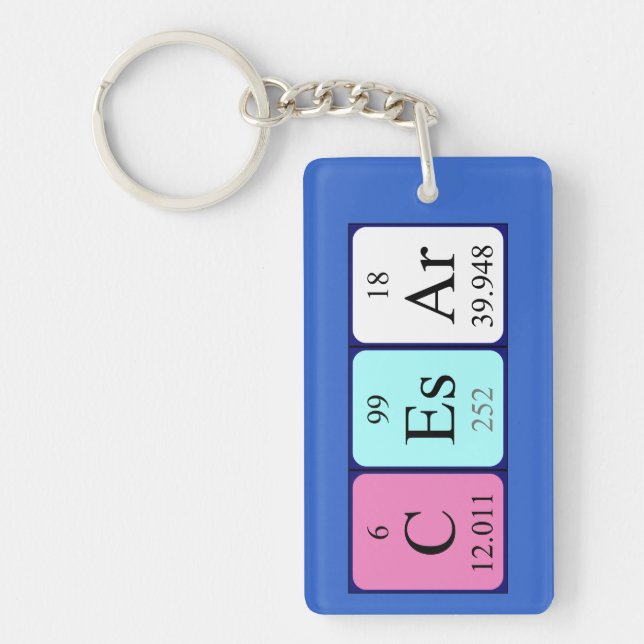 Cesar periodic table name keyring (Front)