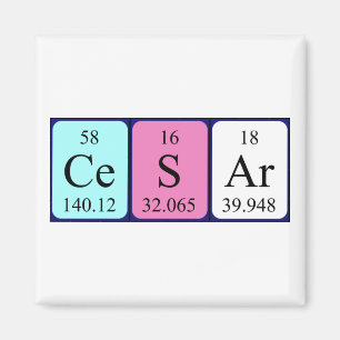 Cesar periodic table name magnet