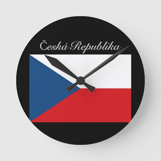Česká republika vlajka round clock (Front)