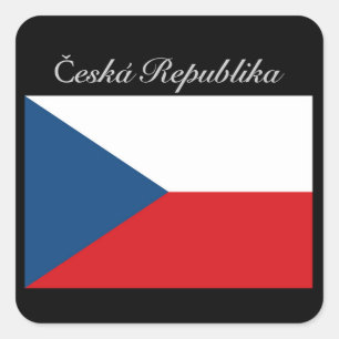Česká republika vlajka square sticker