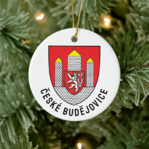České Budějovice coat of arms, Czech Republic Ceramic Ornament