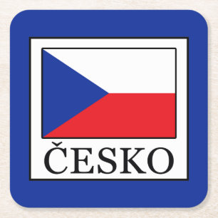 Česko Square Paper Coaster