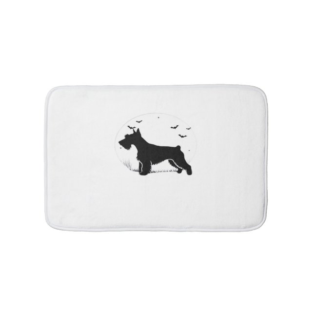 Cesky Terrier Dog – Halloween Moon Silhouette Clas Bath Mat (Front)