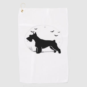 Cesky Terrier Dog – Halloween Moon Silhouette Clas Golf Towel