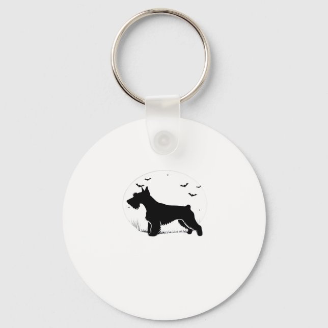Cesky Terrier Dog � Halloween Moon Silhouette Clas Key Ring (Front)