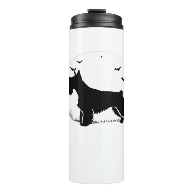 Cesky Terrier Dog – Halloween Moon Silhouette Clas Thermal Tumbler (Front)