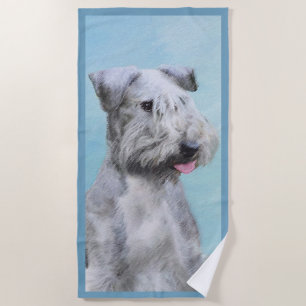 Cesky Terrier Painting - Cute Original Dog Art Beach Towel