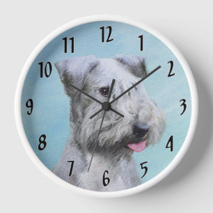 Cesky Terrier Painting - Cute Original Dog Art Clock