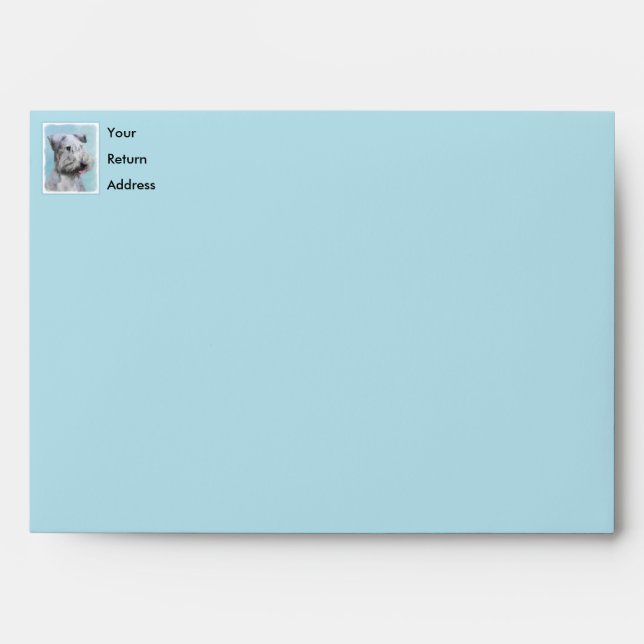Cesky Terrier Painting - Cute Original Dog Art Envelope (Front)