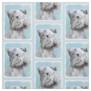 Cesky Terrier Painting - Cute Original Dog Art Fabric