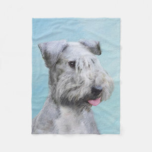 Cesky Terrier Painting - Cute Original Dog Art Fleece Blanket
