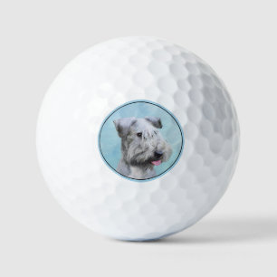 Cesky Terrier Painting - Cute Original Dog Art Golf Balls
