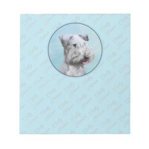 Cesky Terrier Painting - Cute Original Dog Art Notepad