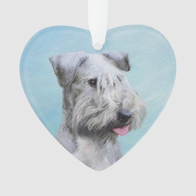 Cesky Terrier Painting - Cute Original Dog Art Ornament (Front)
