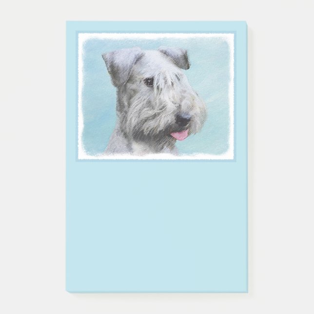 Cesky Terrier Painting - Cute Original Dog Art Post-it Notes (Front)