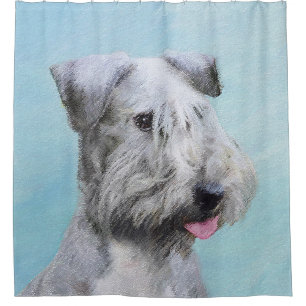 Cesky Terrier Painting - Cute Original Dog Art Shower Curtain