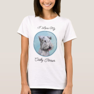 Cesky Terrier Painting - Cute Original Dog Art T-Shirt