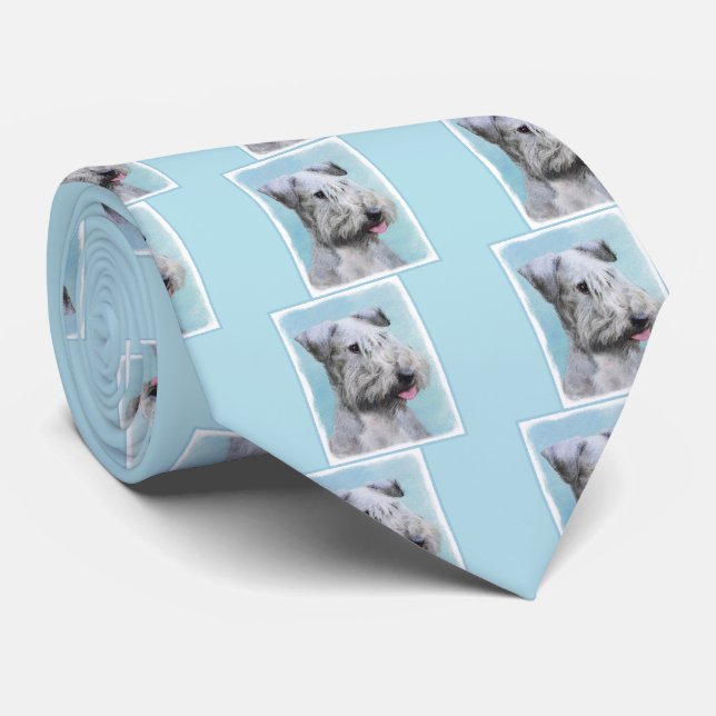 Cesky Terrier Painting - Cute Original Dog Art Tie (Rolled)