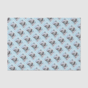 Cesky Terrier Painting - Cute Original Dog Art Tissue Paper