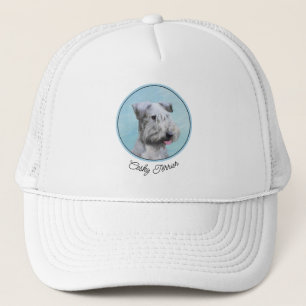 Cesky Terrier Painting - Cute Original Dog Art Trucker Hat