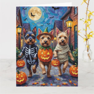 Cesky Terrier Trick-or-Treating Halloween Costume  Card