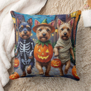 Cesky Terrier Trick-or-Treating Halloween Costume  Cushion
