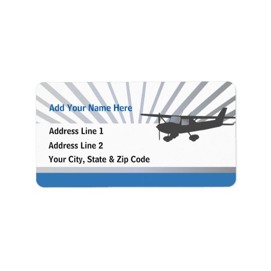 Cessna 150 Aeroplane Address Label