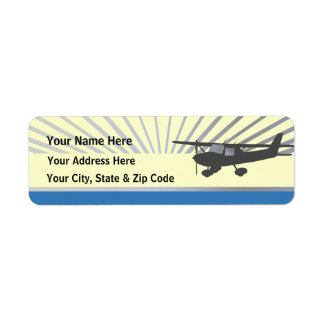 Cessna 150 Aeroplane Return Address Label