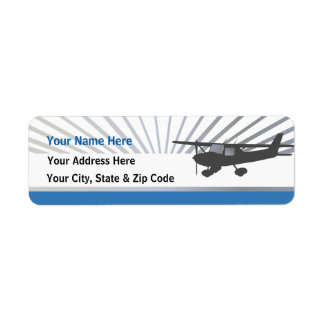 Cessna 150 Aeroplane Return Address Label