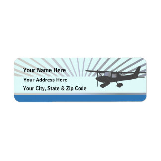 Cessna 150 Aeroplane Return Address Label