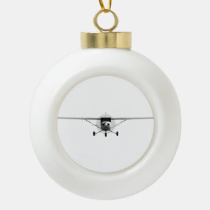 Cessna 152 ceramic ball christmas ornament