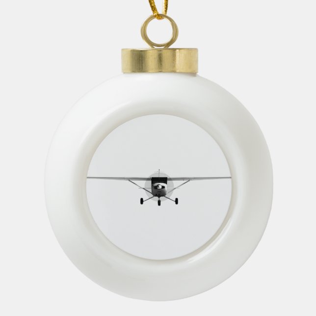 Cessna 152 ceramic ball christmas ornament (Front)