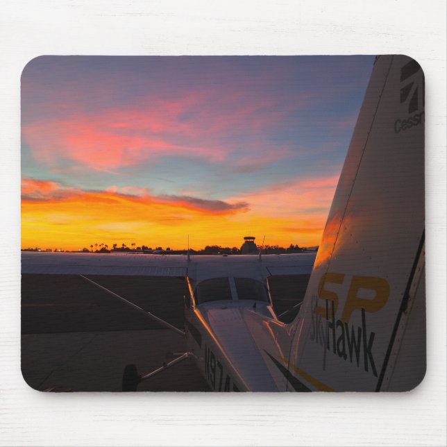 Cessna 172 in sunset mouse pad (Front)