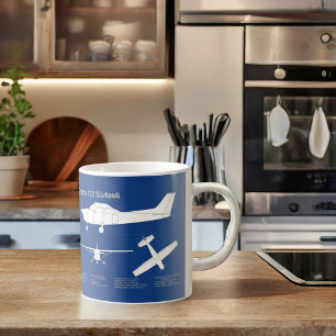 Cessna 172 Skyhawk - Aeroplane Blueprint Plans  AB Coffee Mug