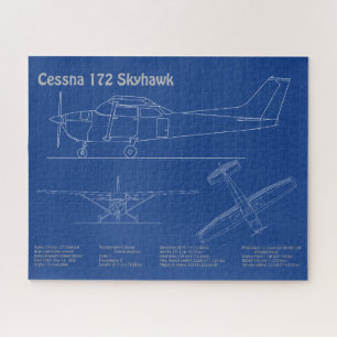 Cessna 172 Skyhawk - Aeroplane Blueprint Plans AD Jigsaw Puzzle