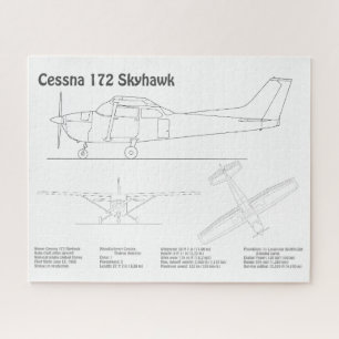 Cessna 172 Skyhawk - Aeroplane Blueprint Plans BD Jigsaw Puzzle