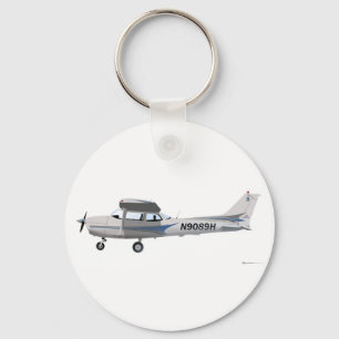 Cessna 172 Skyhawk Blue Key Ring